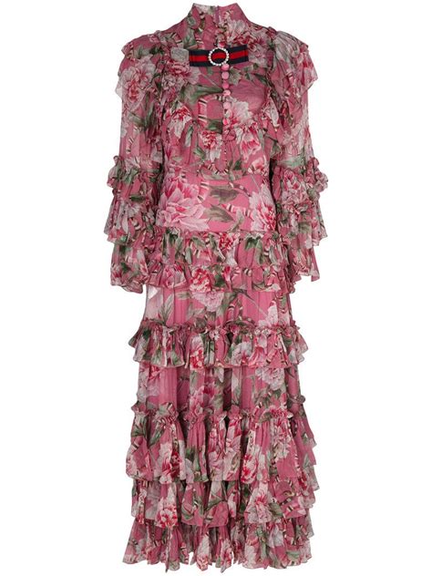 gucci pink flower dress